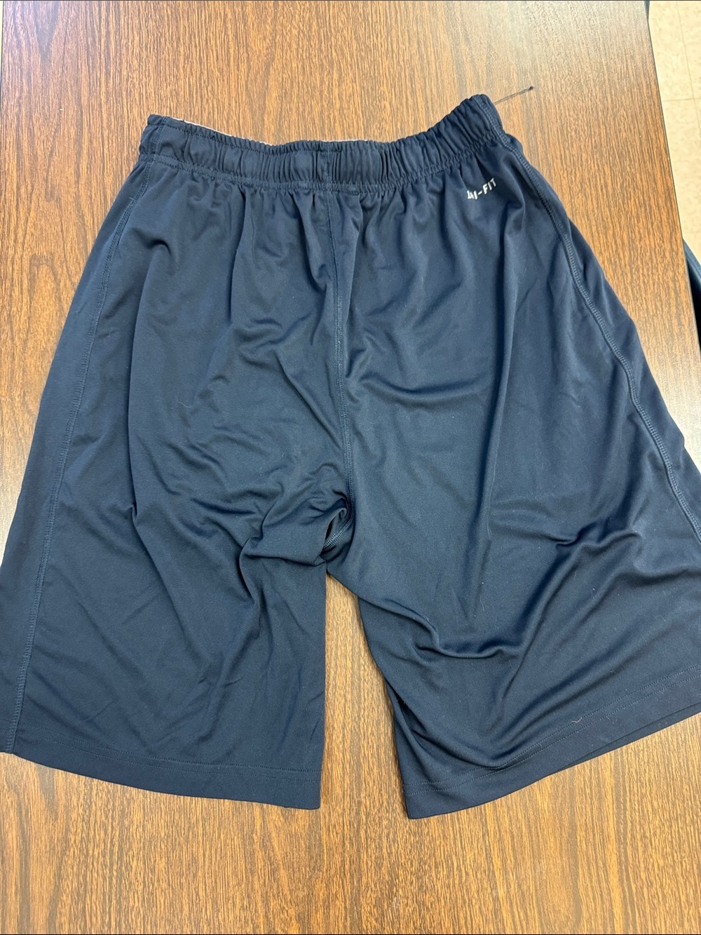 Nike Men's Athletic Shorts Navy Blue with Silver Swoosh - Picture 3 of 3